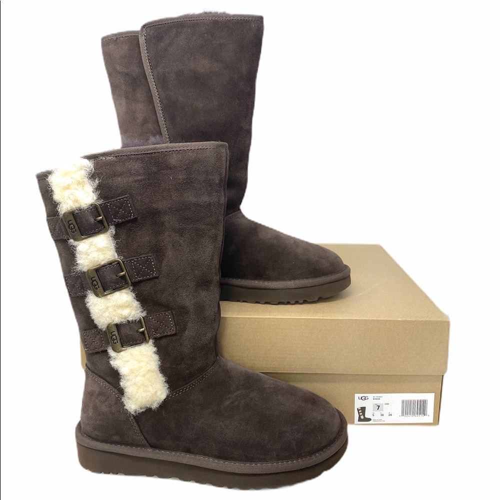 UGG Klea Cho Women’s Boot Brown Suede Fur - Picture 11 of 11